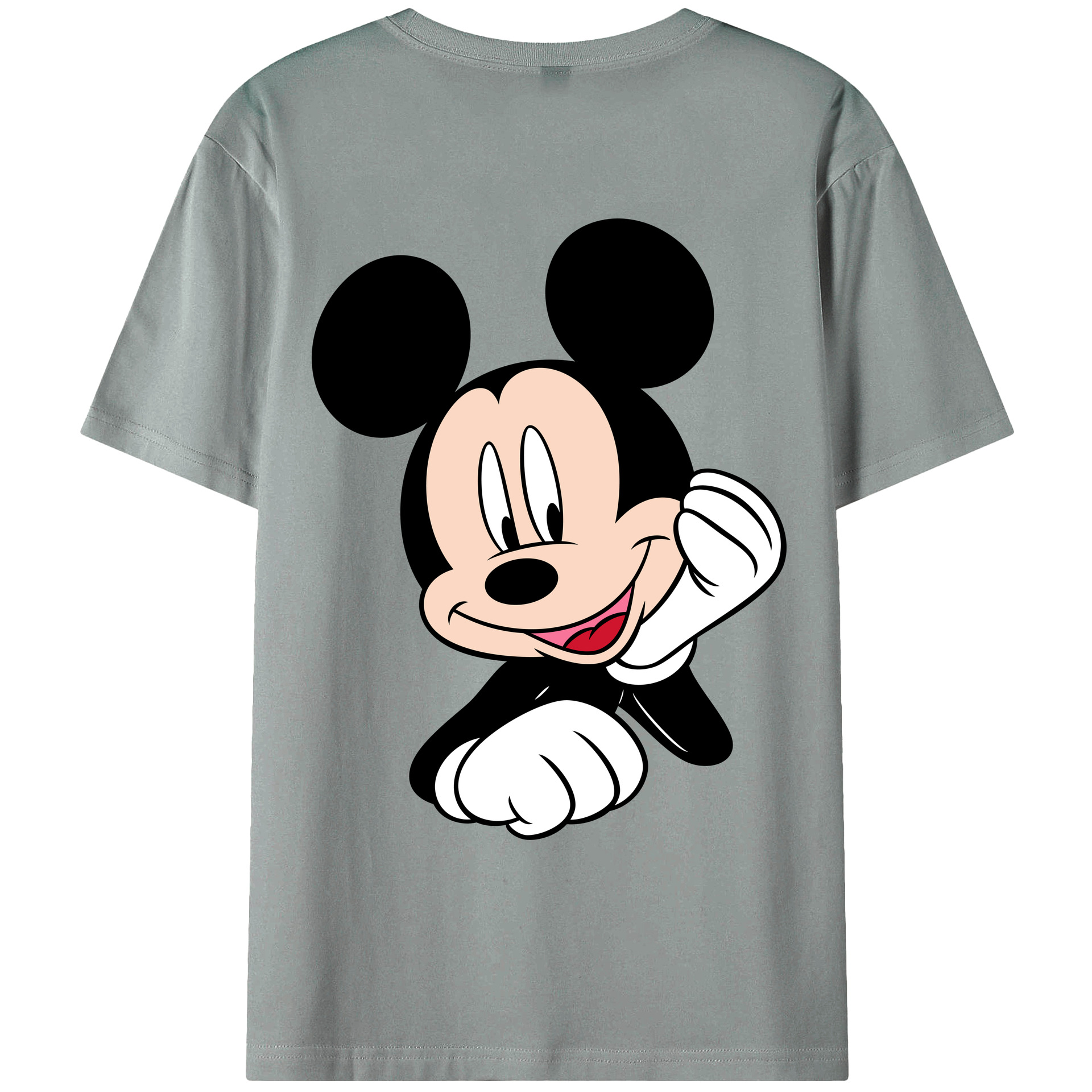 ミッキーマウス Mickey Mouse 綿100％ メンズ半袖Tシャツ（バックプリント） 通気性